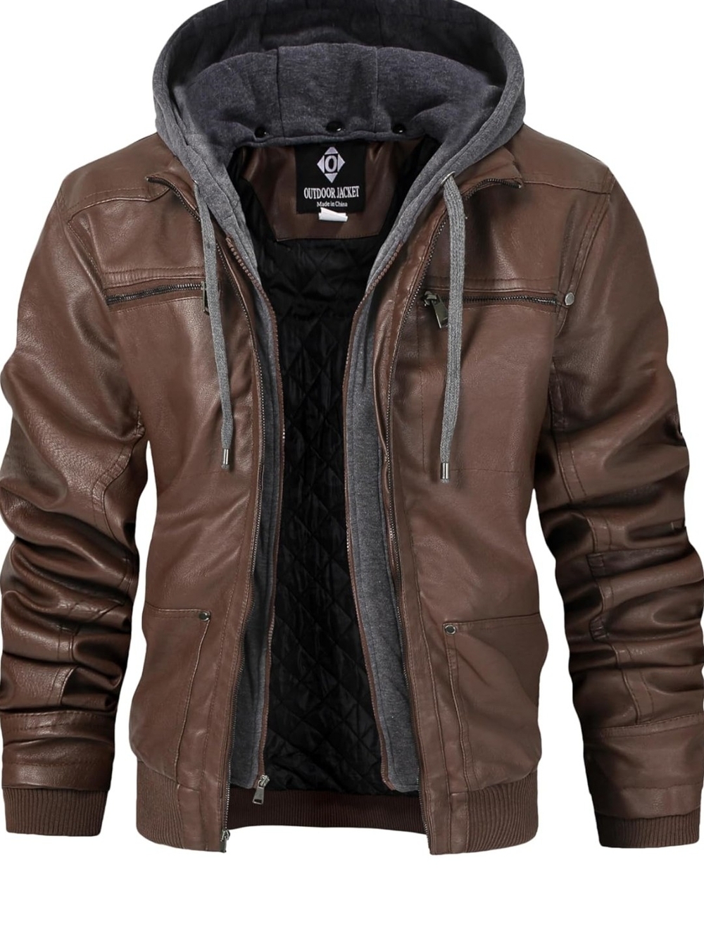 Men's Faux Leather Motorcycle Jacket